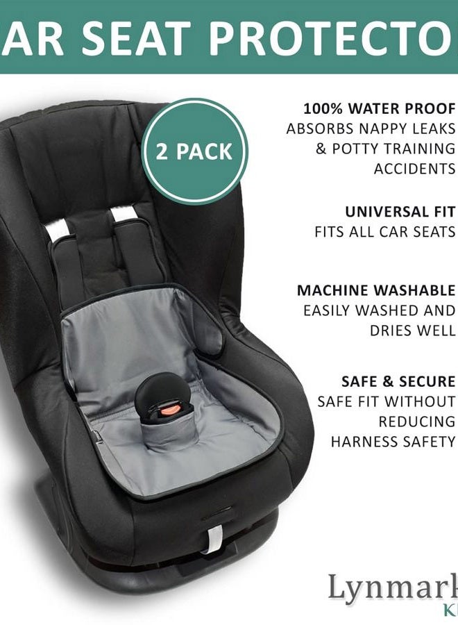 Lynmark Car Seat Protector for Potty Training | Piddle Pad Cover from Crumbs, Spillages, Nappy Leaks & Toilet Training | Fits All Carseat & Buggy, Age: 6m-4 Years Old | Keeps Seat Clean & Dry! (Grey)Pack of 2 - Image 2