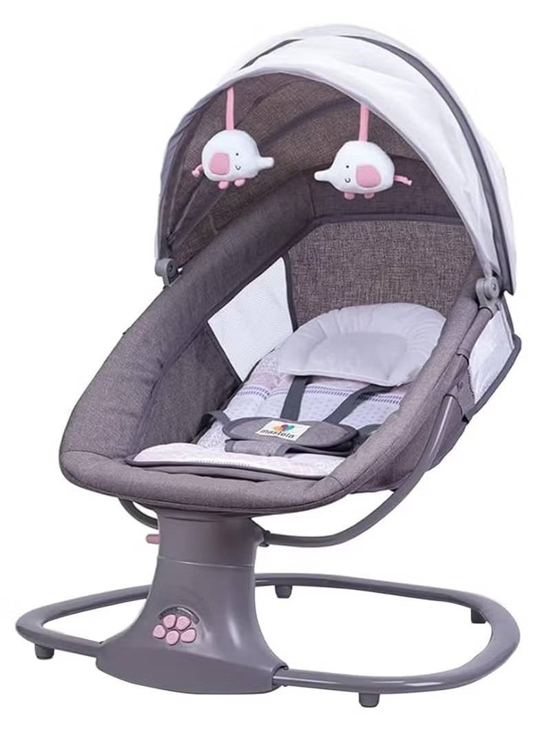 3-in-1 Multifunctional Vibrational Baby Bassinet & Rocker with Canopy, Grey, 0-36 Months - Image 1