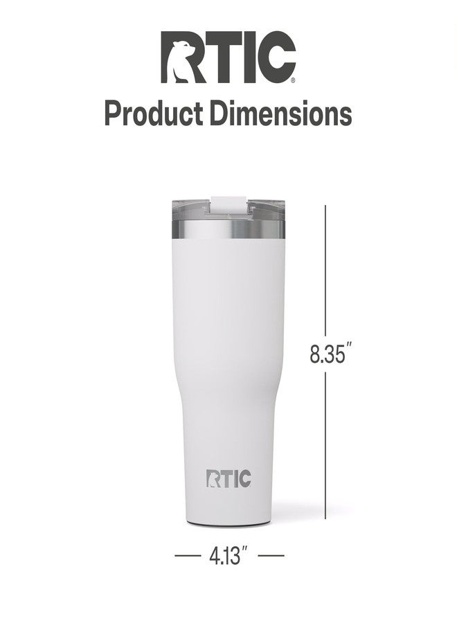 RTIC 30oz Essential Tumbler with Lid, Ceramic Lined, Insulated, Stainless Steel, Metal, Double Wall Vacuum-Insulation, Travel Cup for Iced Coffee, Tea, Hot and Cold Drink, White - Image 5