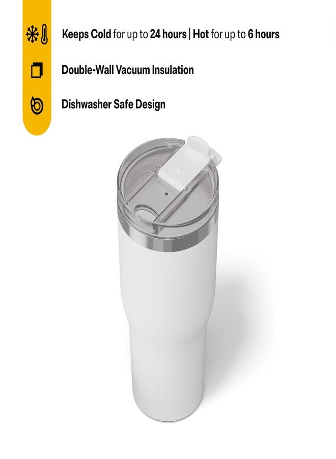RTIC 30oz Essential Tumbler with Lid, Ceramic Lined, Insulated, Stainless Steel, Metal, Double Wall Vacuum-Insulation, Travel Cup for Iced Coffee, Tea, Hot and Cold Drink, White - Image 3