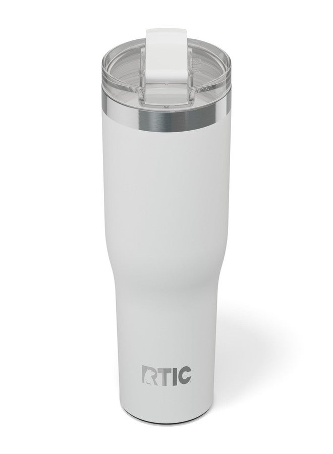 RTIC 30oz Essential Tumbler with Lid, Ceramic Lined, Insulated, Stainless Steel, Metal, Double Wall Vacuum-Insulation, Travel Cup for Iced Coffee, Tea, Hot and Cold Drink, White - Image 1