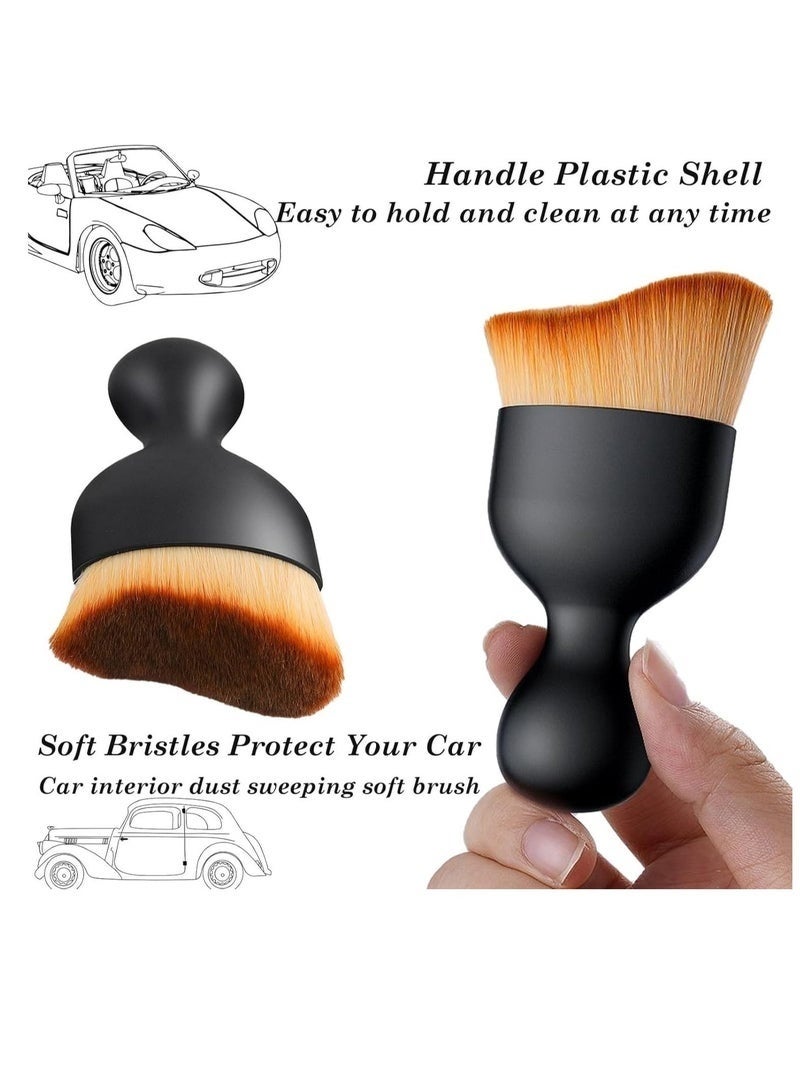 2 قطعه فرشاة فائقة النعومة لكنس الغبار الداخلي للسيارة - مجموعة فرش تفصيل خالية من الخدوش لتنظيف داخلي فائق - Image 5