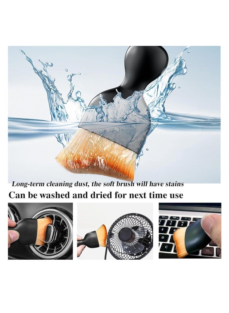 2 قطعه فرشاة فائقة النعومة لكنس الغبار الداخلي للسيارة - مجموعة فرش تفصيل خالية من الخدوش لتنظيف داخلي فائق - Image 4