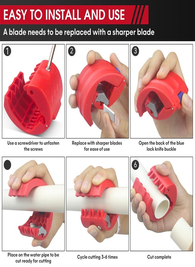 قاطع أنابيب PVC من Frmingzhao، أداة قطع بلاستيكية، قاطع للأنابيب البلاستيكية وأكمام منع التسرب، 72 مم - Image 5