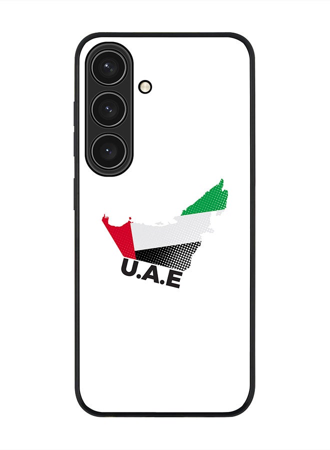 Stylizedd Rugged Black edge case for Samsung Galaxy S24, Slim fit Soft Case Flexible Rubber Edges Anti Drop TPU Gel Thin Cover- UAE Map - Image 1
