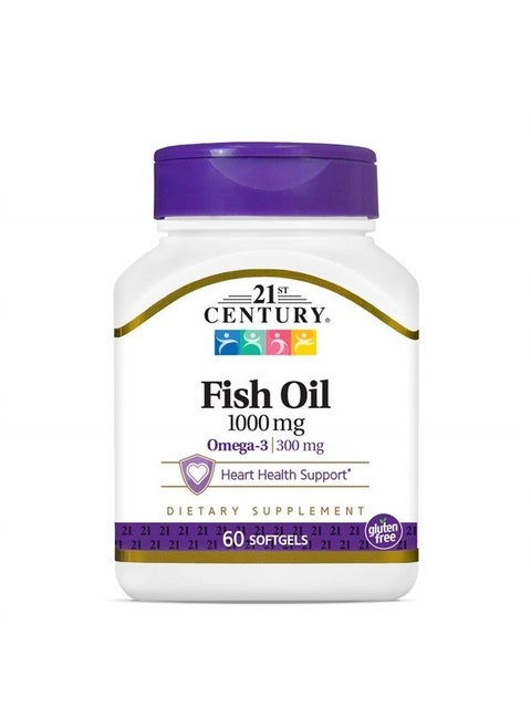 Fish Oil 1000 mg Softgels, 60 Count (Pack of 3)