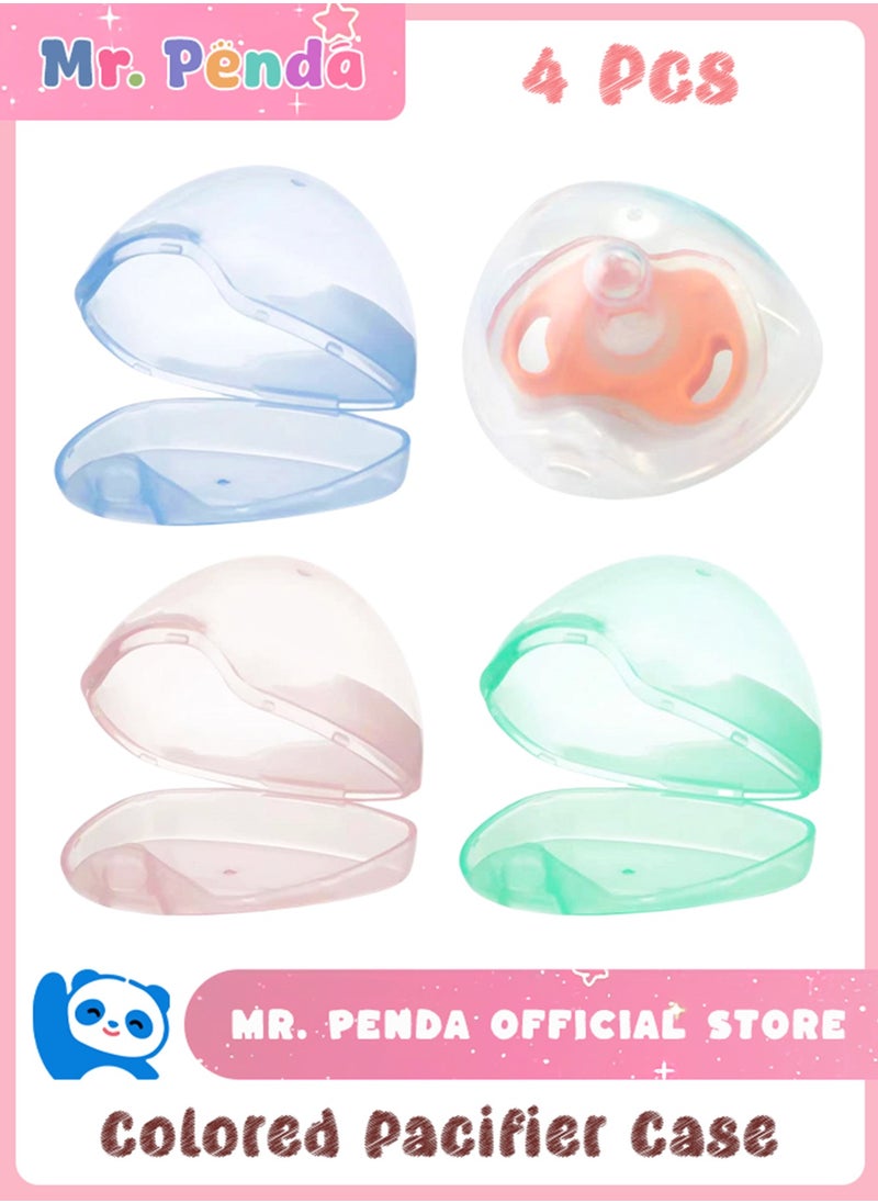 Mr. Penda 4 Pack Pacifier Case, Pacifier Holder Case Container Boxes, Universal Accessories Holders, Travel Cases, BPA Free (4 Colours)  - Image 1
