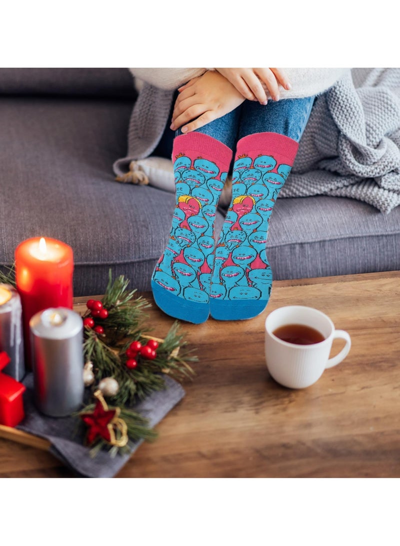 CMGTYYD. 4 قطع جوارب كرتونية ， جوارب مضحكة، جوارب قطنية، جوارب قطنية ملونة مضحكة، جوارب قطنية ملونة، جوارب منتصف الساق، هدايا للرجال والنساء والمراهقين - Image 3