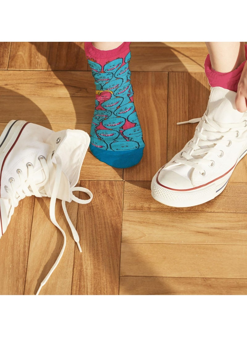 CMGTYYD. 4 قطع جوارب كرتونية ， جوارب مضحكة، جوارب قطنية، جوارب قطنية ملونة مضحكة، جوارب قطنية ملونة، جوارب منتصف الساق، هدايا للرجال والنساء والمراهقين - Image 5