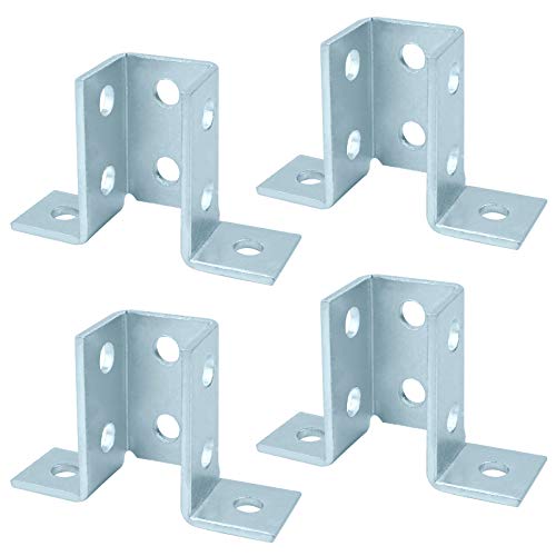 heneng 4 Pcs 8 Hole Wing Shaped Fitting for 1-5/8" Strut Channel, 90 Degree Connector Bracket, 3/16" Thick - Image 5
