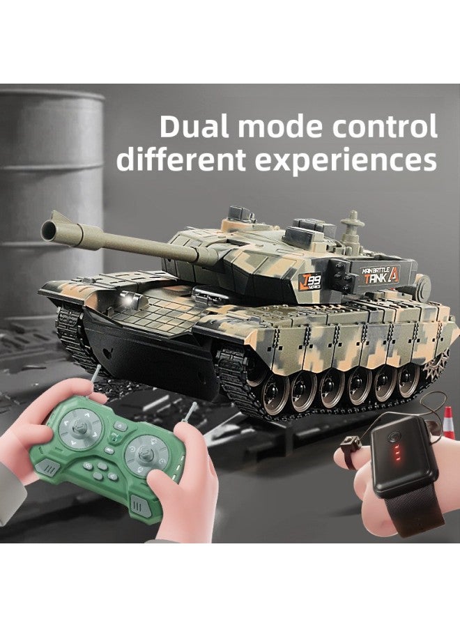 Children's Remote Control Car Tank Toy Car Sound And Light Cannon Model Main Battle Electric Armored Car Crawler Boy-Color:Type 99 Remote Control Tank Color Box  - Image 5