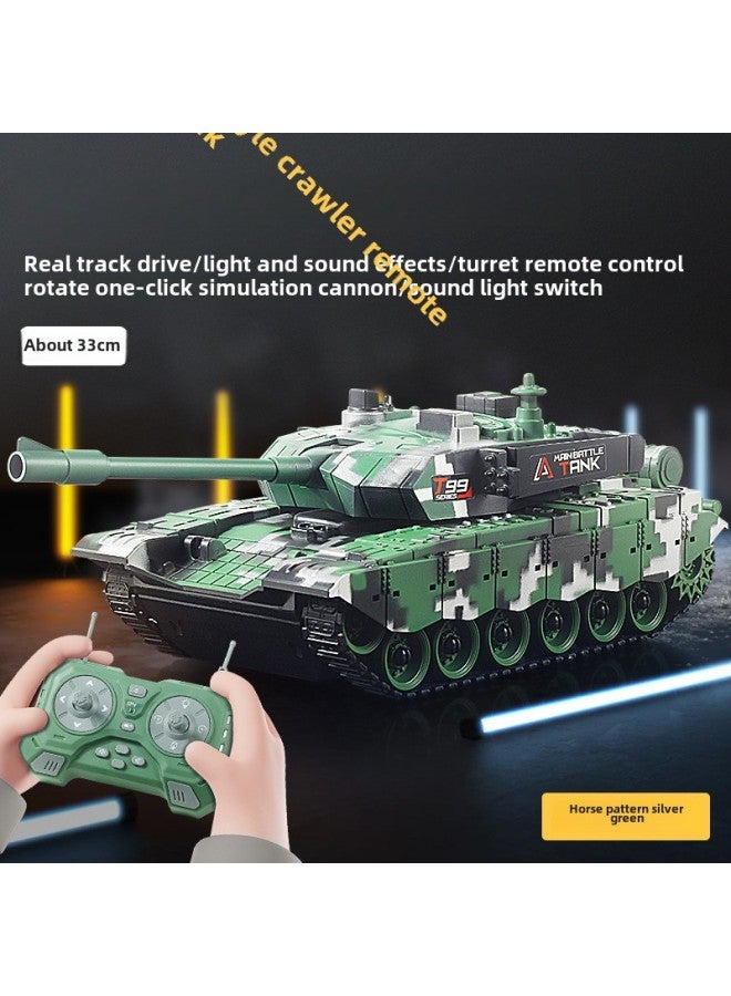 Children's Remote Control Car Tank Toy Car Sound And Light Cannon Model Main Battle Electric Armored Car Crawler Boy-Color:Type 99 Remote Control Tank Color Box  - Image 1