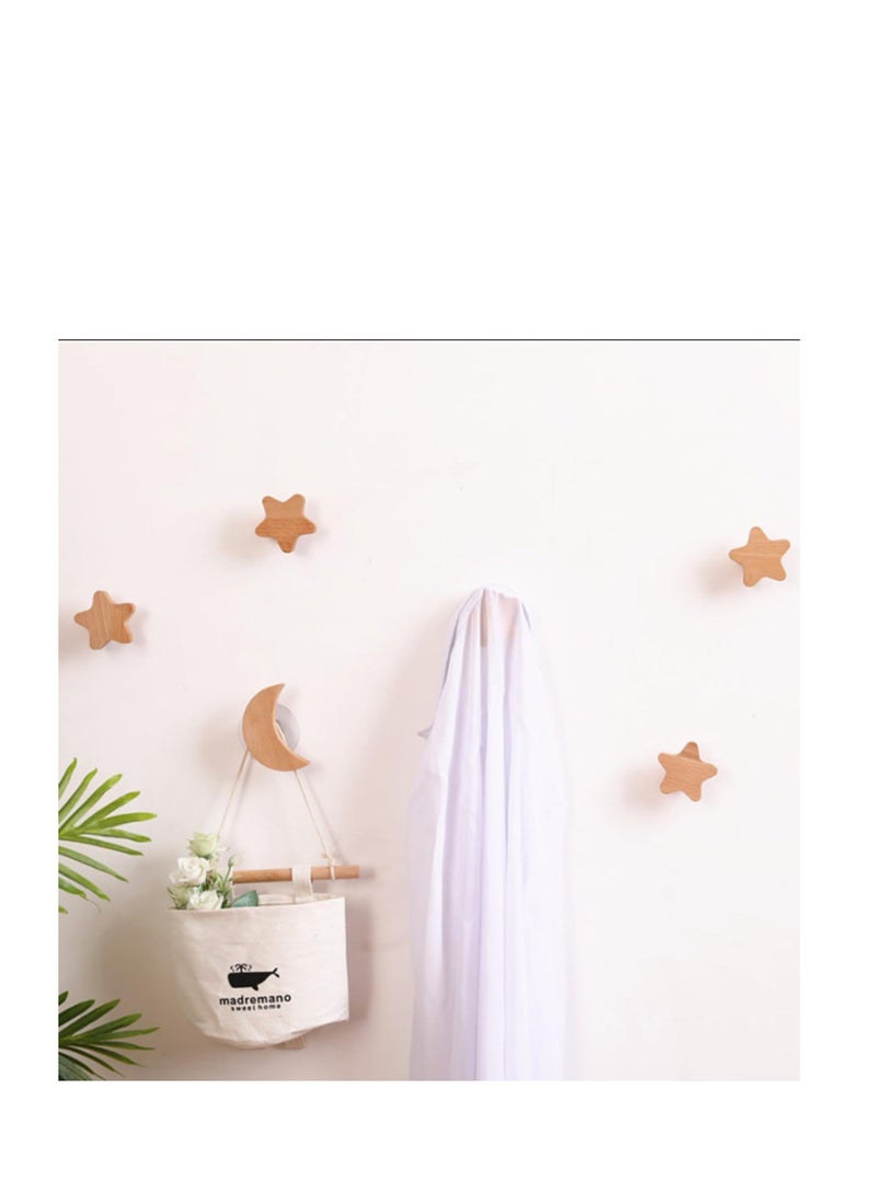 XiuWoo Wood Wall Hooks for Hanging - 6 Pack Coat Adhesive Mounted & Mounted, Wooden Rustic Farmhouse Heavy Duty Towel Hooks, Coats, Towel, Hat, Keys, Purse, Bag - Image 5