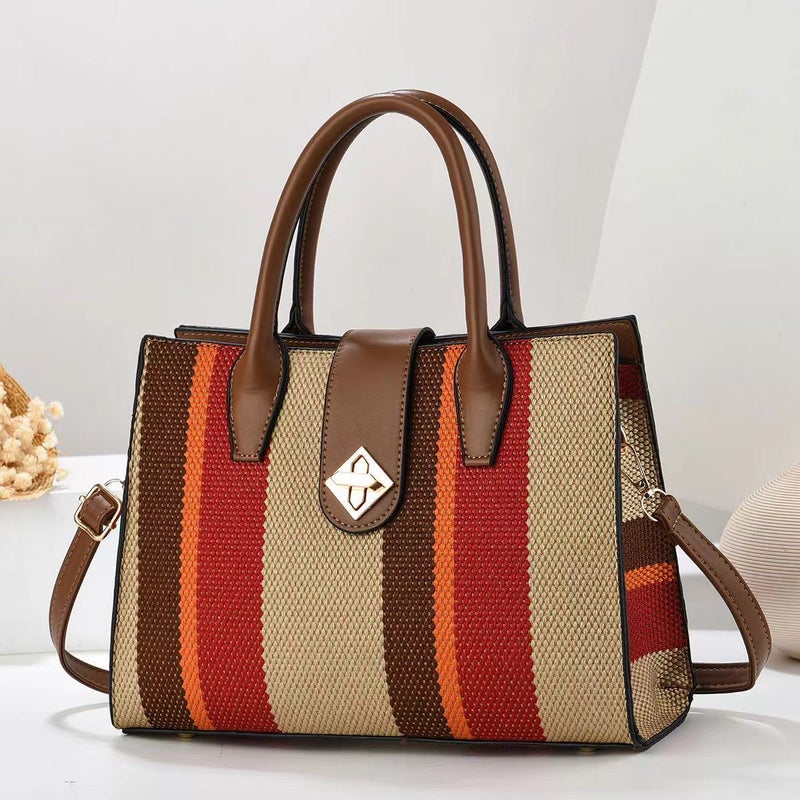New Colored Trendy Elegant Canvas Fashionable Shoulder Crossbody Bag Large Capacity Bucket Bag Wear-Resistant Simple Lightweight - Image 5