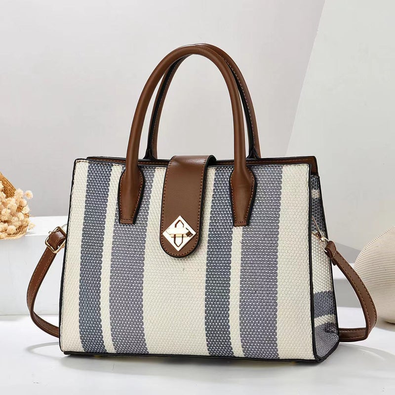 New Colored Trendy Elegant Canvas Fashionable Shoulder Crossbody Bag Large Capacity Bucket Bag Wear-Resistant Simple Lightweight - Image 2