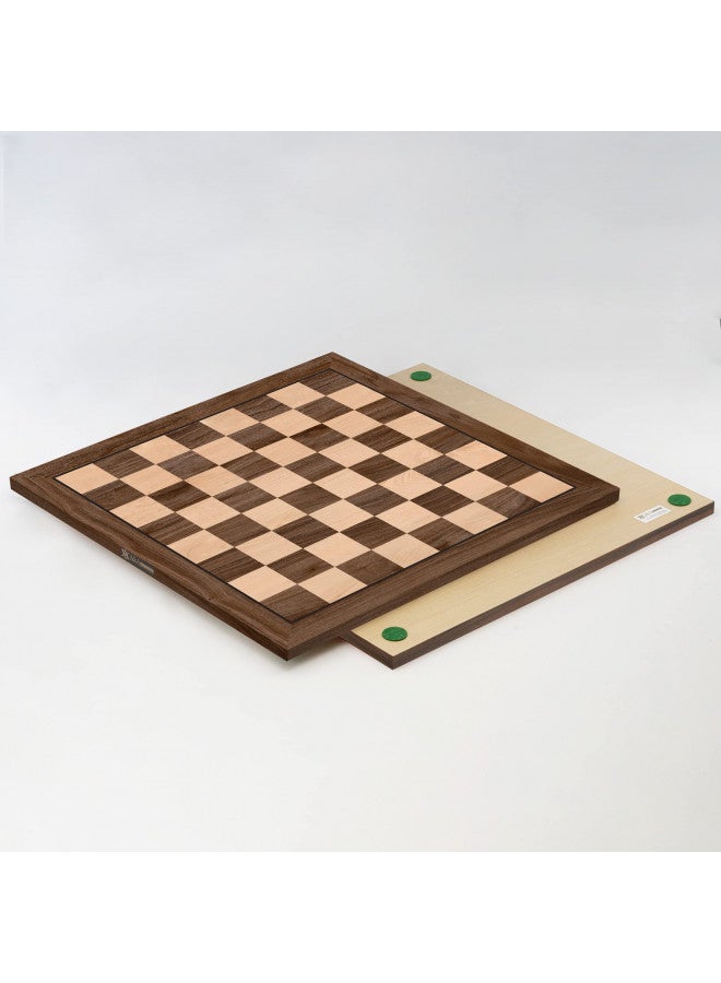A&A 18.875" Professional Wooden Tournament Chess Board/Walnut & Maple Inlaid / 2.0" Squares w/Notation - Image 3