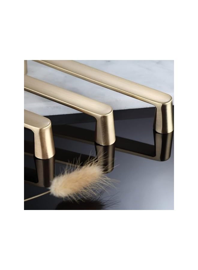 The Bros 10 Pack Gold Cabinet Handles - 5 Inch Hole Centers Brushed Gold Cabinet Pulls for Cupboard Door, Dresser Drawer, Wardrobe Hardware - Image 5