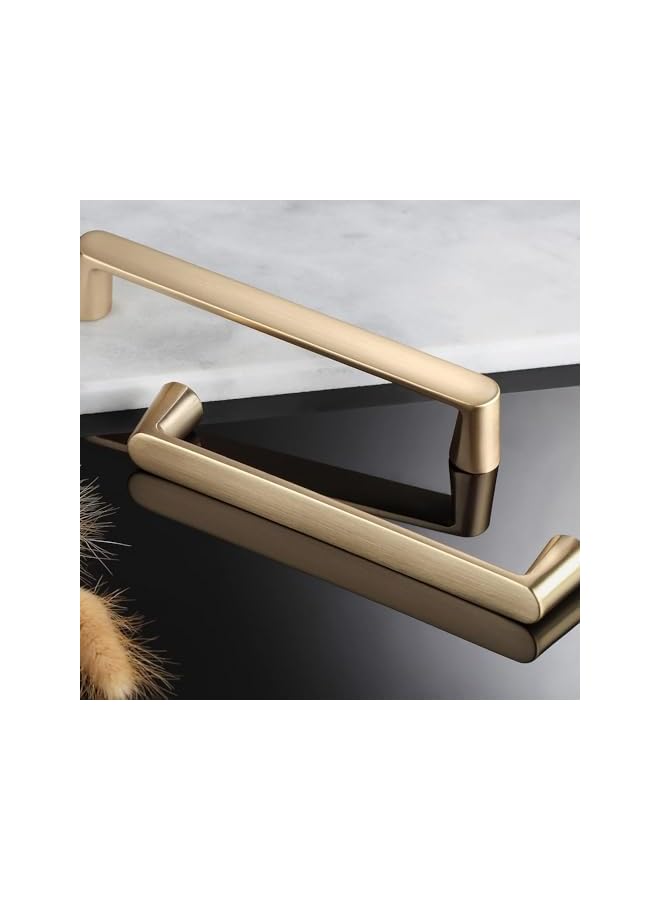 The Bros 10 Pack Gold Cabinet Handles - 5 Inch Hole Centers Brushed Gold Cabinet Pulls for Cupboard Door, Dresser Drawer, Wardrobe Hardware - Image 4