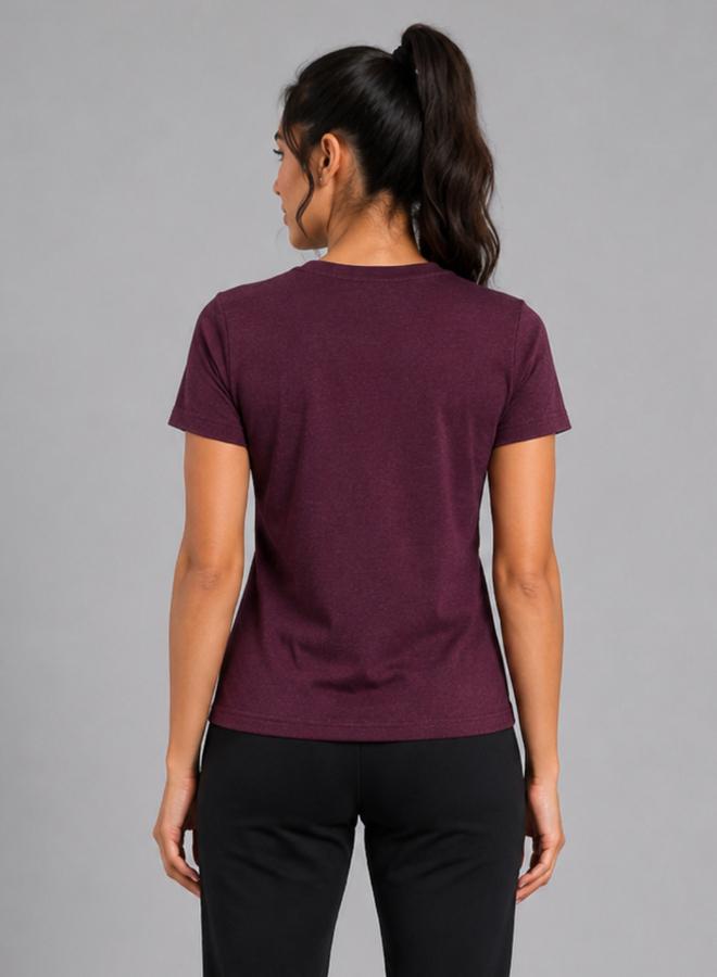 Take Two Burgundy Solid  Short Sleeve Activewear T-shirt By Lazzycat - Image 3