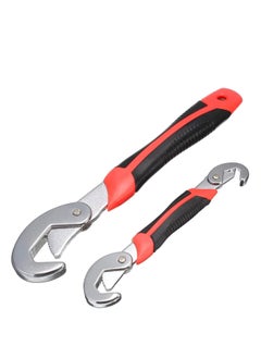 Generic OBLIVION 2-Piece Multifunctional Power Tool Set, Adjustable Quick-Grip Tool Wrench (Red and Black, 2 Pieces)  - Image 1