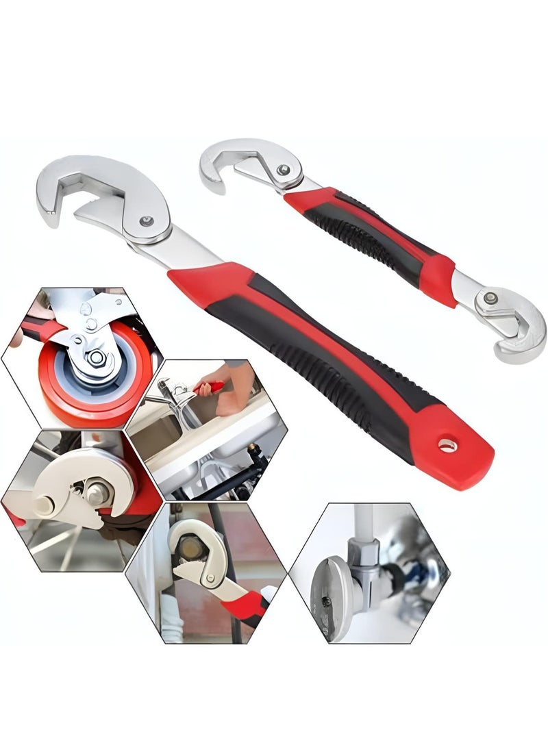 OBLIVION 2-Piece Multifunctional Power Tool Set, Adjustable Quick-Grip Tool Wrench (Red and Black, 2 Pieces) - Image 2