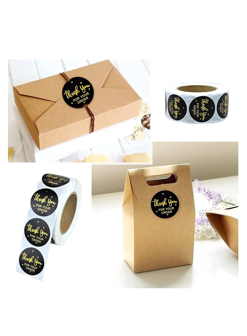 بريميفي 1000 قطعة مقاس 1 بوصة من ملصقات شكرًا لك باللونين الوردي والأسود - Image 3