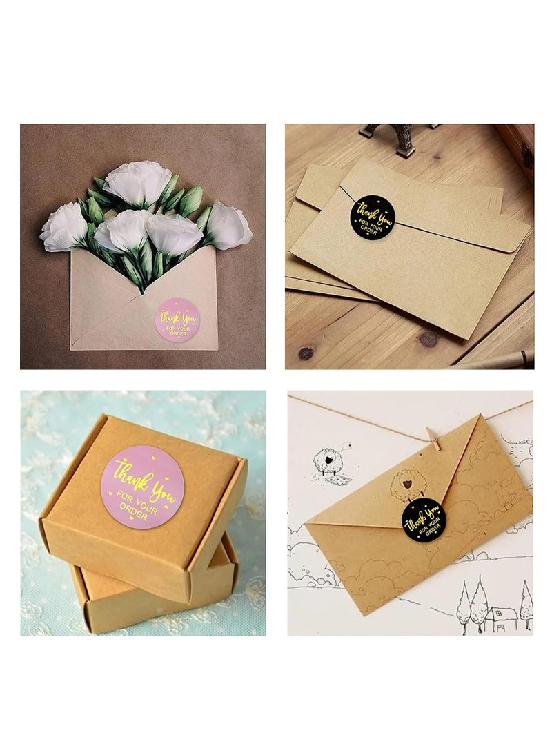 بريميفي 1000 قطعة مقاس 1 بوصة من ملصقات شكرًا لك باللونين الوردي والأسود - Image 4