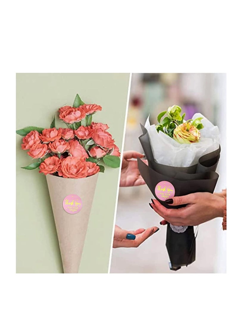 بريميفي 1000 قطعة مقاس 1 بوصة من ملصقات شكرًا لك باللونين الوردي والأسود - Image 5