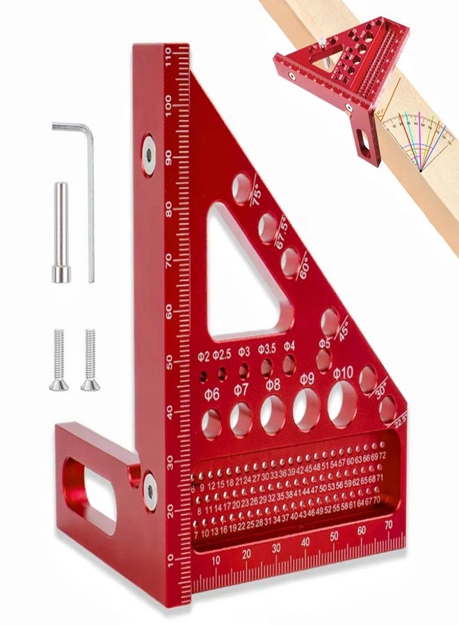 Sunkizzrs® Aluminum Alloy 3D Multifunctional Woodworking Ruler —Adjustable Angle Precision Miter Square Measuring Tool —Professional Triangle Ruler for Carpentry, DIY & Construction (22.5°–90°) - Image 1