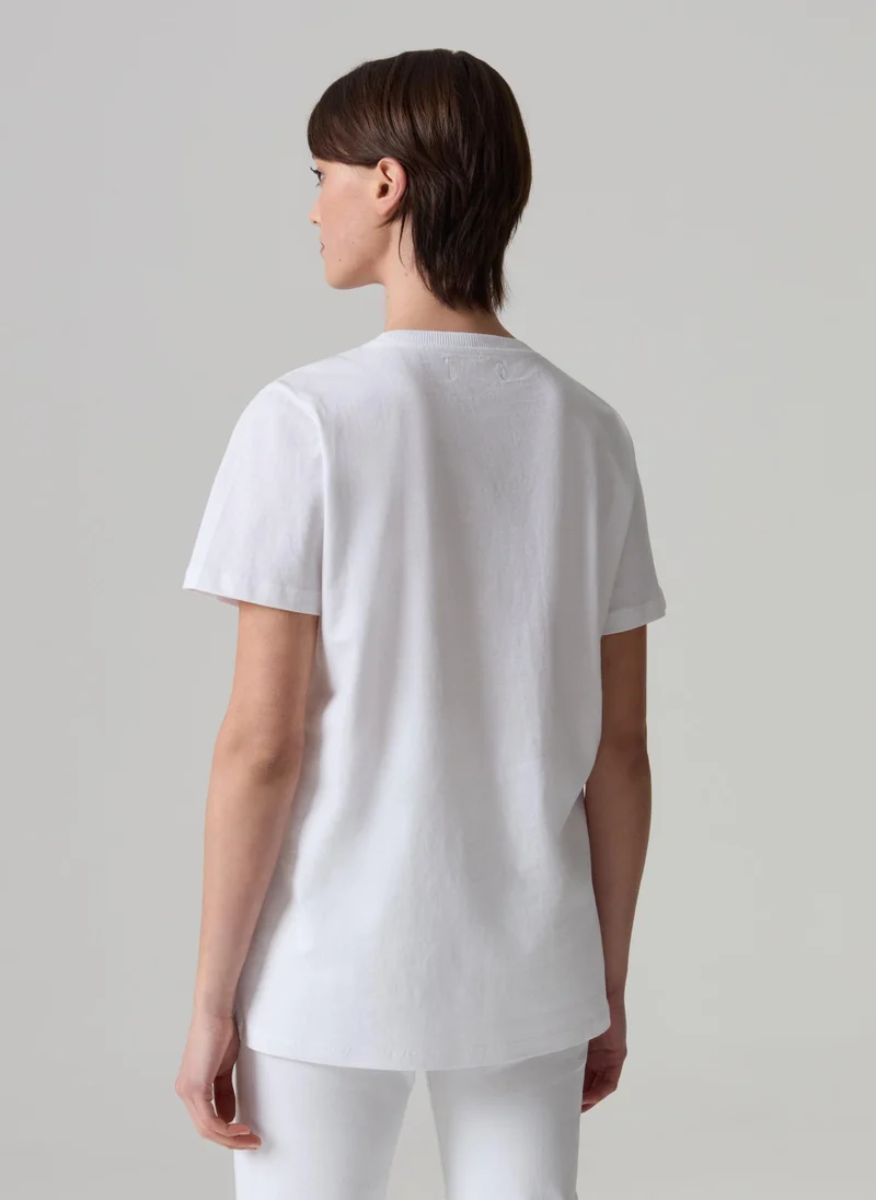 Ovs Organic Cotton T-Shirt With Floral Print