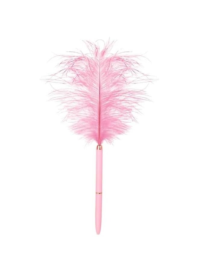 Generic Long Feather Pen, Plastic Ballpoint Pen, with Black Ink, Gift Pens for  Wedding Birthday (Pink)  - Image 1