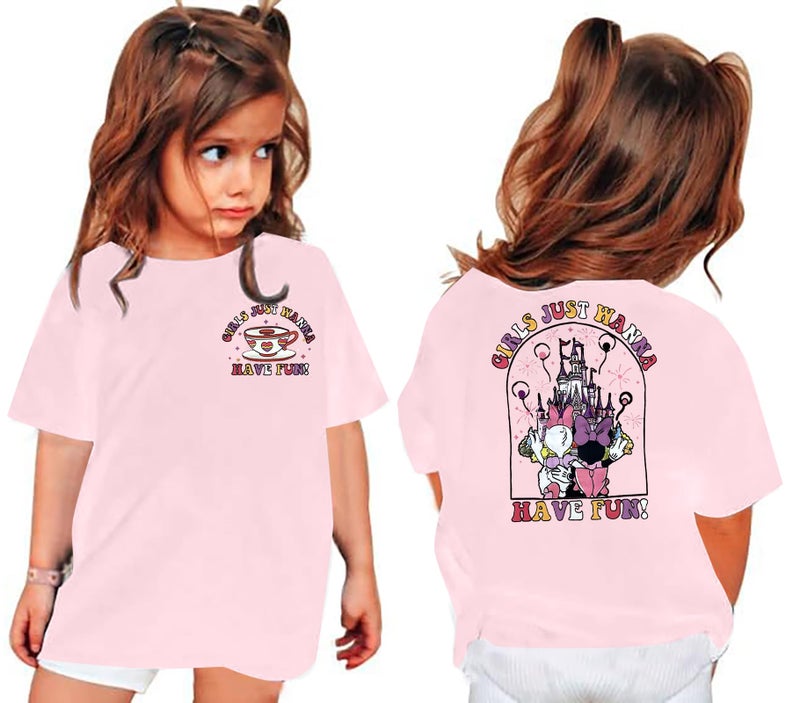 FRELPIXO Magical Shirt for Girl: Magic Kingdom Prinecess Tshirt Princess Shirts Youth Girls Cute Tie Dye Family Vacation Trip Tee - Image 1