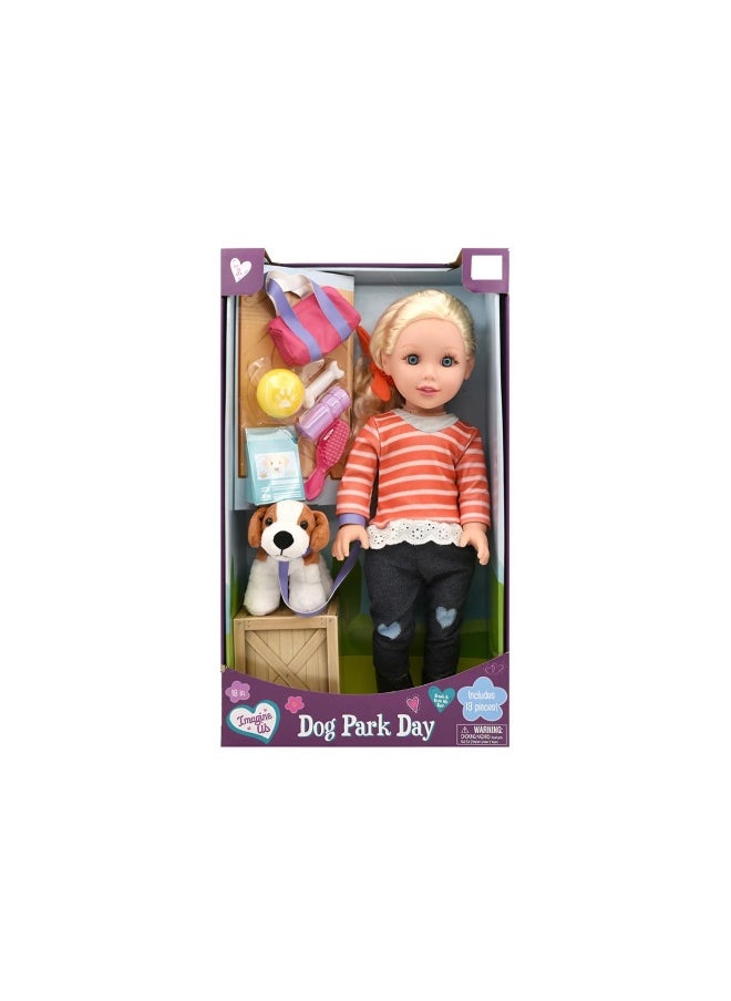 Baby Maziuna Baby Maziuna Imagine Us Dog Park Day Doll Playset (45.72 cm)  - Image 1