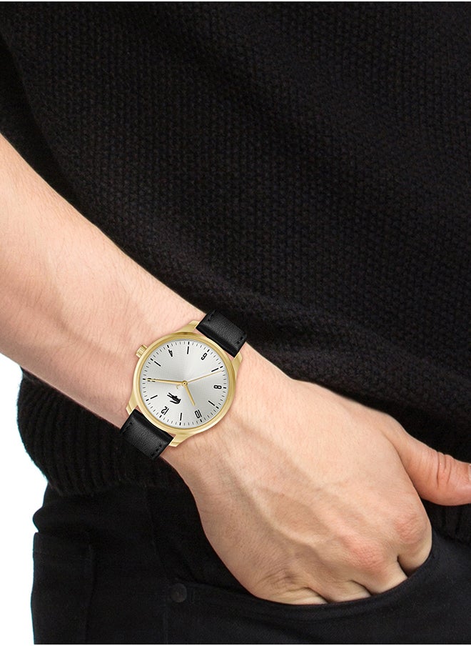 LACOSTE Men's Analog Round Shape Leather Wrist Watch 2011324 - 42 Mm  - Image 4