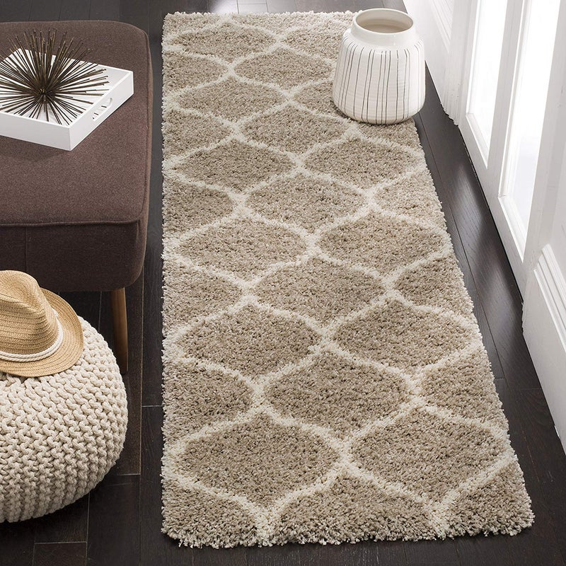 imsid Shaggy Floor Carpets for Living Room, Elegant Bed Side Runner, Modern Carpets for Bedroom, Drawing Room,Carpets for Living Room Etc.Color-Beige and Ivory Size 2x3 feet - Image 1