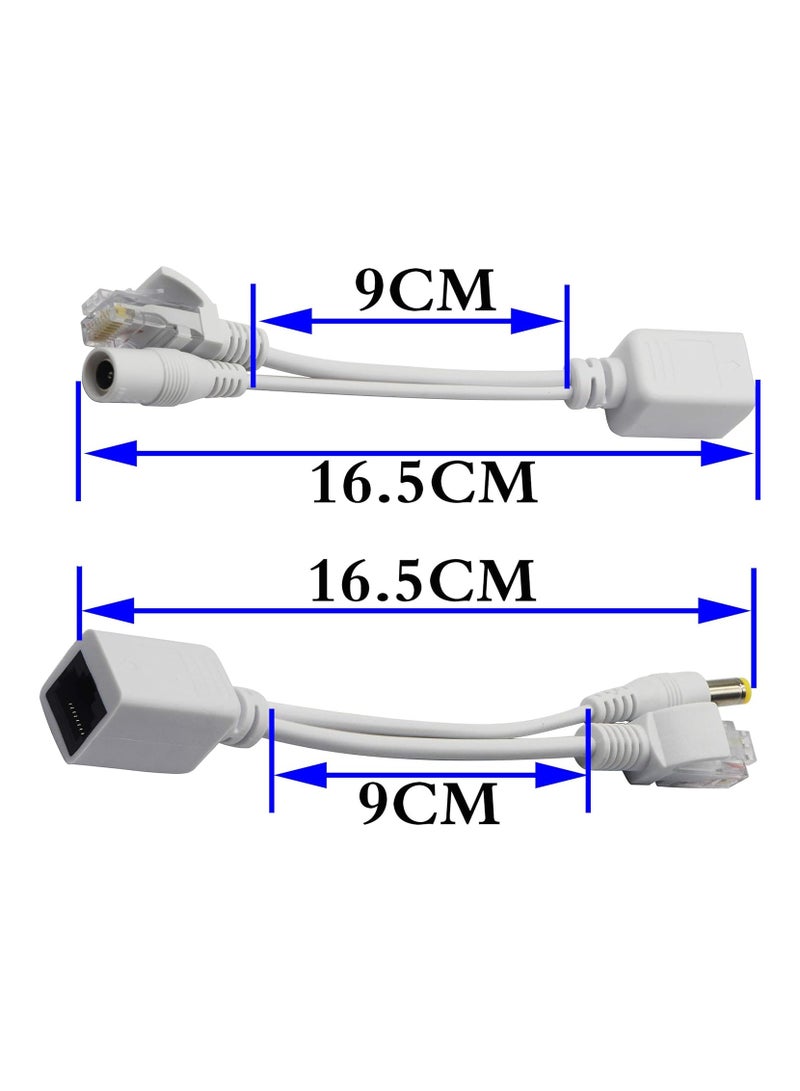 1 Pair Passive POE Adapter Cable,POE Injector and POE Splitter Kit with 5.5x2.1mm DC Connector for WLAN, Routers, Switches,Internet Telephony,IP Cameras - Image 3