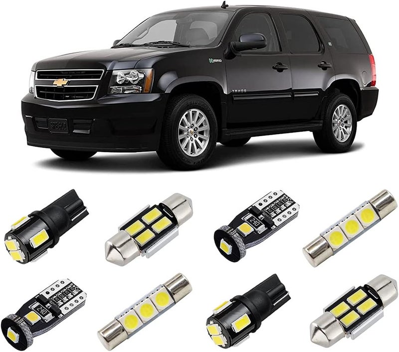 BRISHINE White Interior LED Lights Kit for Chevrolet Tahoe/Suburban, GMC Yukon (2007-2014) - 14 Super Bright 6000K LED Bulbs Package + License Plate Lights and Install Tool - Image 1