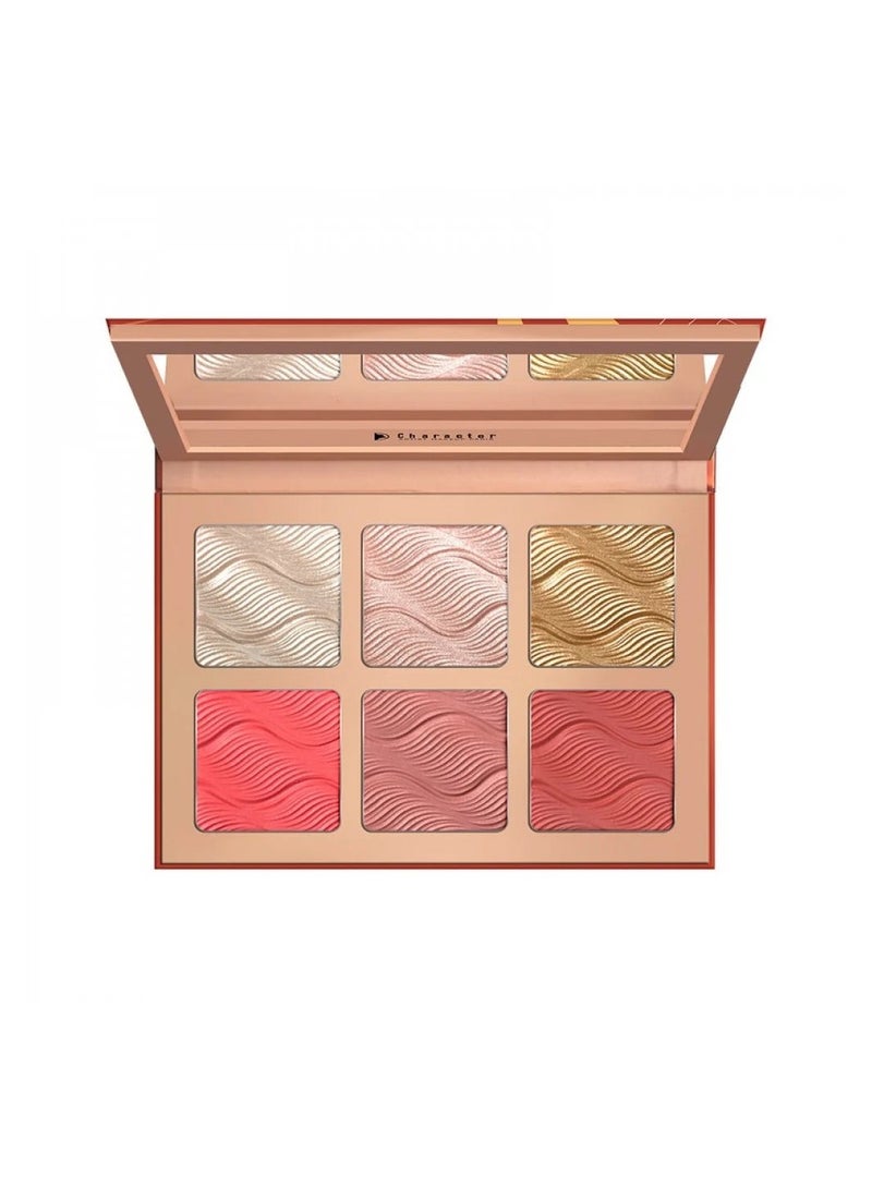 Character Character Cbh001 Glow and Blush Sweet Peach Palette 6 colors  - Image 1