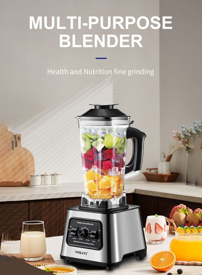 sokany 2.5L Countertop Blenders,15 Speeds Mulit Purpose Blenders, High Speed  Blender with Durable Stainless Steel Blades,BPA Free Blender for Shakes and Smoothies, Nuts, and Fruits, 6000W,SK-999 - Image 4