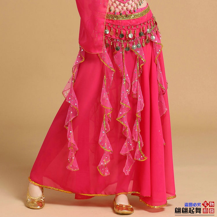 Children'S Belly Dance Performance Clothing Skirt Kidsren'S Indian Dance Performance Girl Xinjiang Toddler Ethnic Dance Colorful Dot Skirt - Image 5