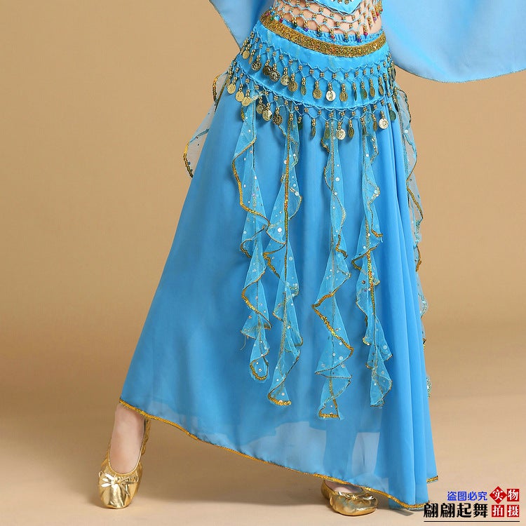 Children'S Belly Dance Performance Clothing Skirt Kidsren'S Indian Dance Performance Girl Xinjiang Toddler Ethnic Dance Colorful Dot Skirt - Image 1