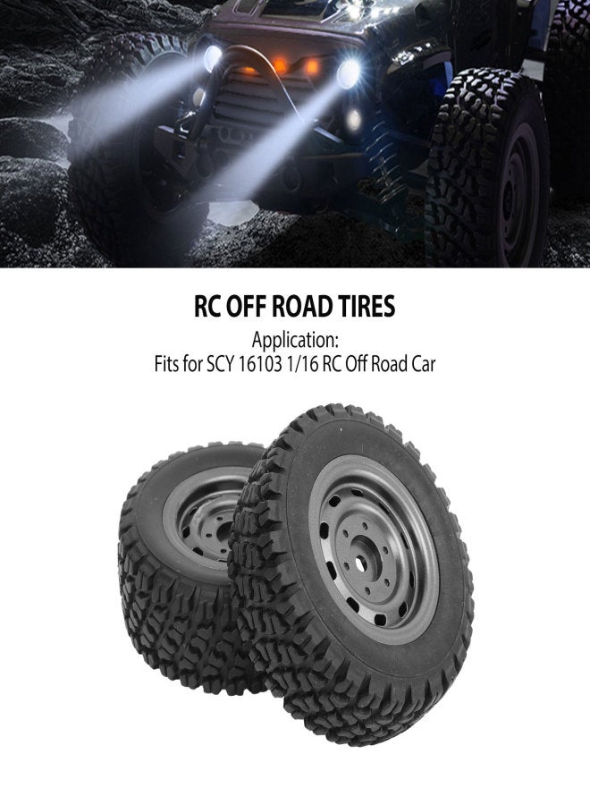 2 Pcs 82mm RC Car Tire 31mm Width 12mm Hex Adapter Spare Part for SCY 16103 1/16 RC Off Road Car - Image 2
