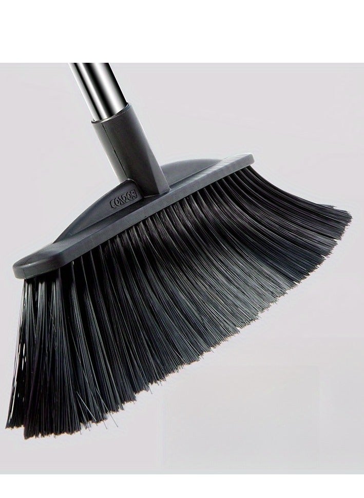 Broom and Dustpan Set – Upright Standing Dustpan with Long Stainless Steel Handle, Self‑Cleaning Dustpan Teeth, 180° Rotating Broom, Heavy‑Duty for Home Kitchen Office Lobby - Image 3