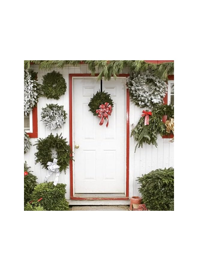 PROMASS promass Wreath Hanger for Front Door, Adjustable Wreath Hanger from 15 to 25 Inches Wreath Hanger, 20 lbs Larger Door Upgrade Wreath Hanger Christmas Fall Wreaths Decorations Hook (Black)  - Image 5