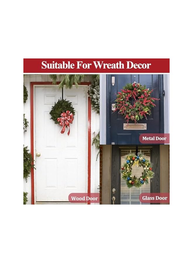 PROMASS promass Wreath Hanger for Front Door, Adjustable Wreath Hanger from 15 to 25 Inches Wreath Hanger, 20 lbs Larger Door Upgrade Wreath Hanger Christmas Fall Wreaths Decorations Hook (Black)  - Image 4