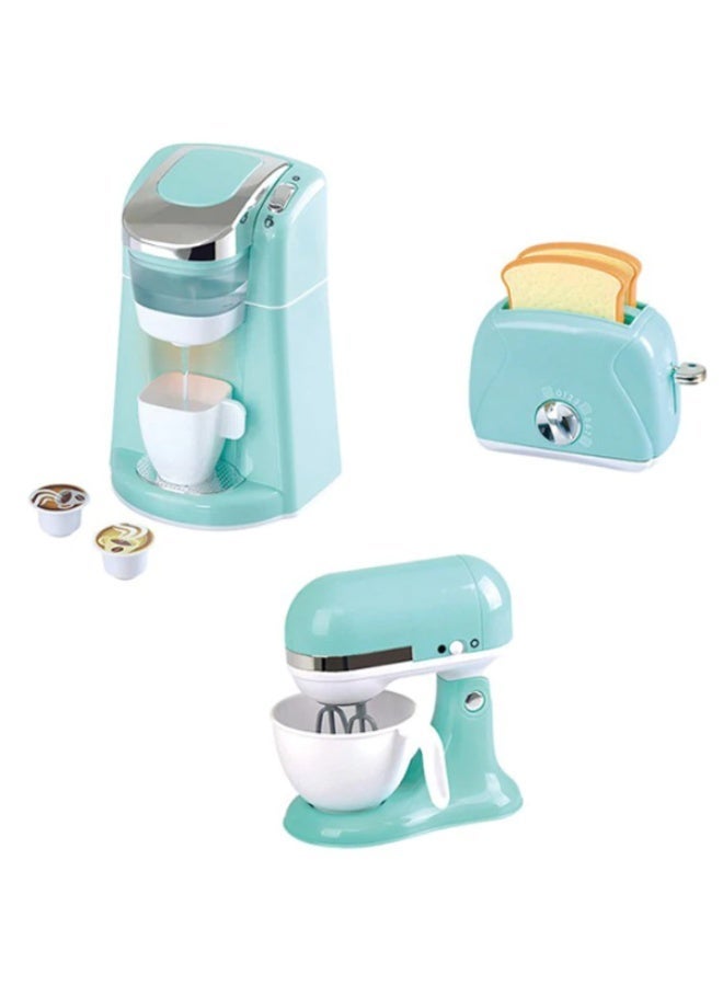 PlayGo Classy Kitchen Appliance Trio Blue Playset with Pod Coffee Machine, Mixer & Toaster for Kids - Image 2
