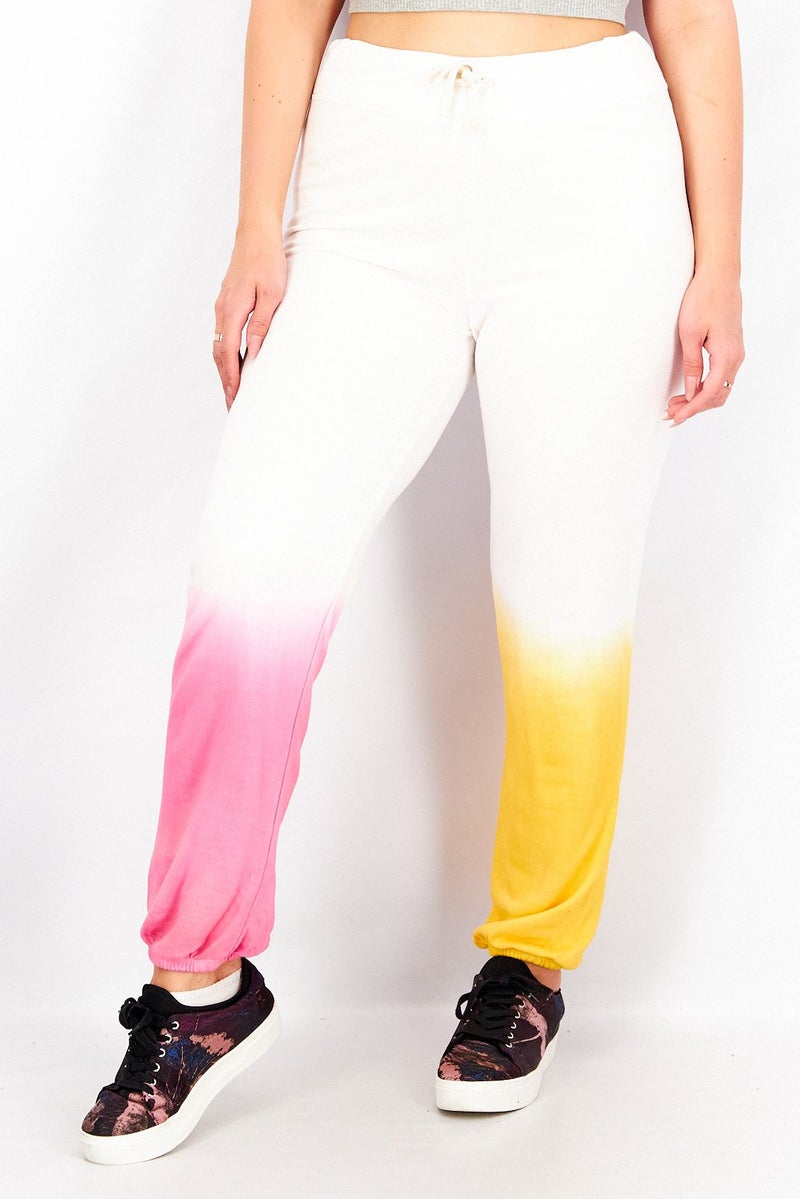 Sundry Women Regular Fit Tie Dye Drawstring Sweatpants, White - Image 1