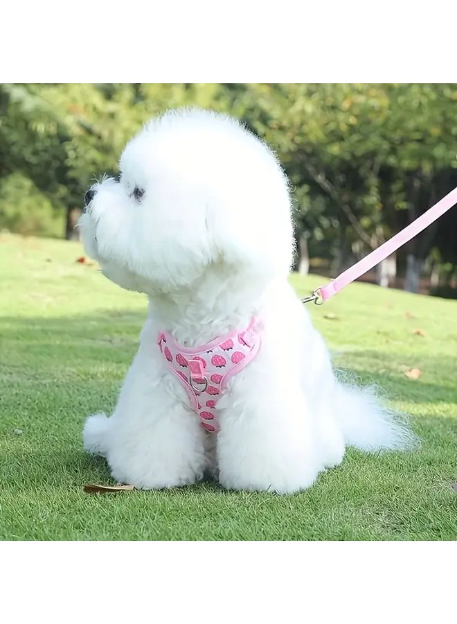 Avocado Green Fruit Pattern Dog Leash Breathable Polyester Vest For Small Medium Dogs - Image 5