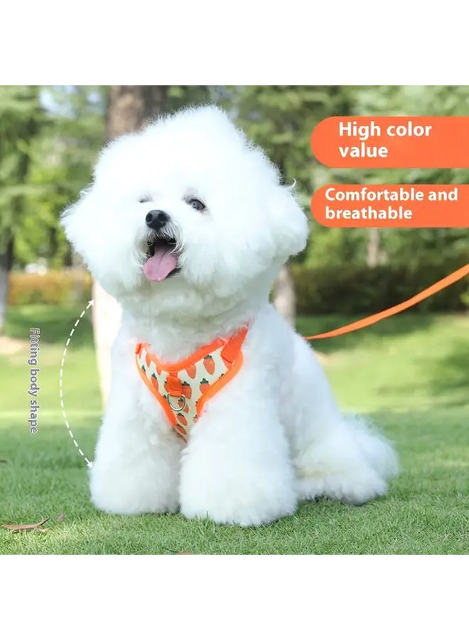 Avocado Green Fruit Pattern Dog Leash Breathable Polyester Vest For Small Medium Dogs - Image 3