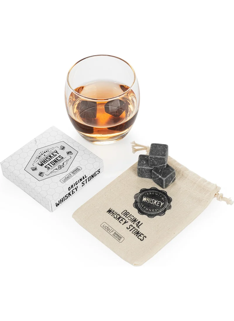 Hediye Sepeti Whiskey Cooling Stone with Premium Special Pouch - Pack of 12 Whiskey Stones